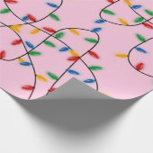 Colorful Festive kerstlampje roze Cadeaupapier (Hoek)