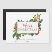 Colorful Festive Merry kerstFloral met label (Voorkant / Achterkant)