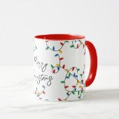 Colorful Festive Merry-kerstlampje Mok (Voorkant rechts)