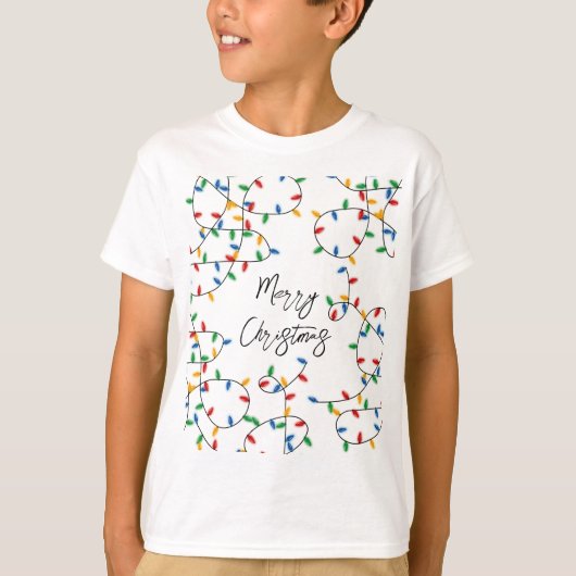 Colorful Festive Merry-kerstlampje T-shirt (Voorkant)