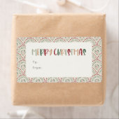 Colorful Festive Merry-kerstrectangle - cadeautje Etiket (Insitu)
