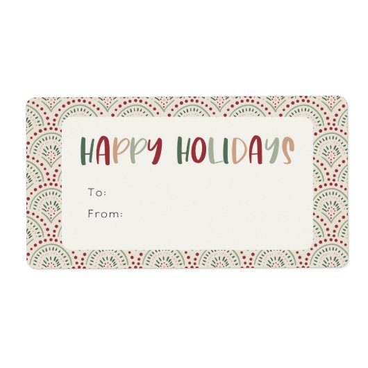 Colorful Festive Prettige feestdagen Rectangle Gif Etiket (Voorkant)