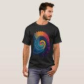 Colorful Fibonacci Spiral Psychedelic Colors Abstr T-shirt (Voorkant volledig)