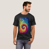 Colorful Fibonacci Spiral Psychedelic Colors Abstr T-shirt (Voorkant volledig)