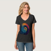Colorful Fibonacci Spiral Psychedelic Colors Abstr T-shirt (Voorkant volledig)