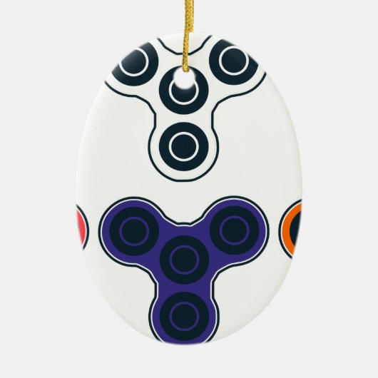 Colorful Fidget Spinner Collectie Keramisch Ornament (Voorkant)