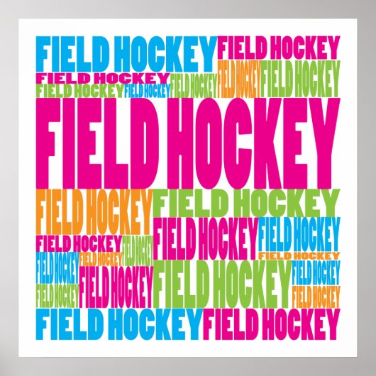 Colorful Field Hockey Poster (Voorkant)
