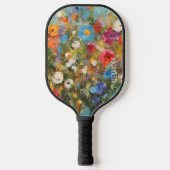 Colorful Field of Wildflowers Custom Name Pickleball Paddle (Voorkant)