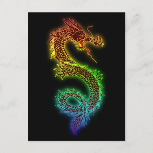 Colorful fierce dragon briefkaart (Voorkant)
