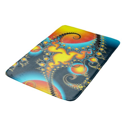 Colorful Fiery Fractal Monogram Badmat (Gekanteld)