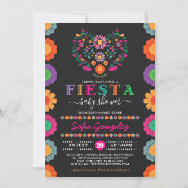 Colorful Fiesta Baby shower Mexicaanse bloemen Kaart