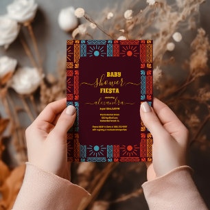Colorful Fiesta Baby shower Mexicaanse bloemen Kaart