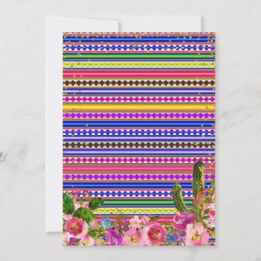 Colorful Fiesta boy, meisjesverjaardagsuitnodiging Kaart (Achterkant)