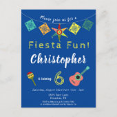 Colorful Fiesta Boys Birthday Party Invitation Briefkaart (Voorkant)