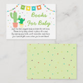 Colorful Fiesta Cactus Baby shower Book Request Informatiekaartje (Voorkant / Achterkant)