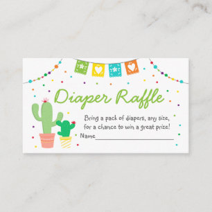Colorful Fiesta Cactus Baby shower Diaper Raffle Informatiekaartje
