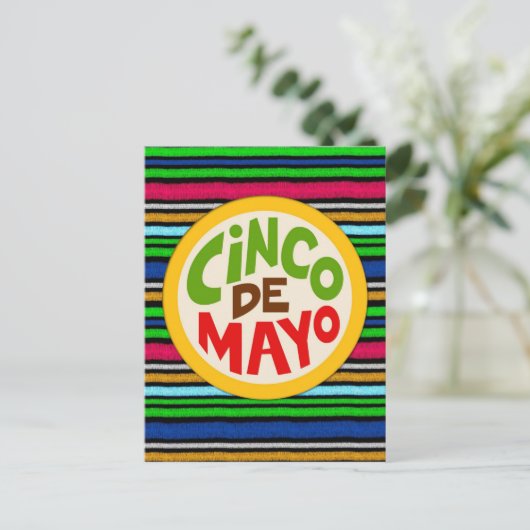 Colorful Fiesta Cinco De Mayo Briefkaart (Staand voorkant)
