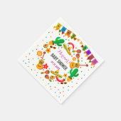 Colorful Fiesta Mexican Culture Cactus Baby shower Servet (Hoek)