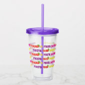 Colorful Fiesta Siesta Tequila Repat Bachelorette Acryl Drinkbeker (Rechts)