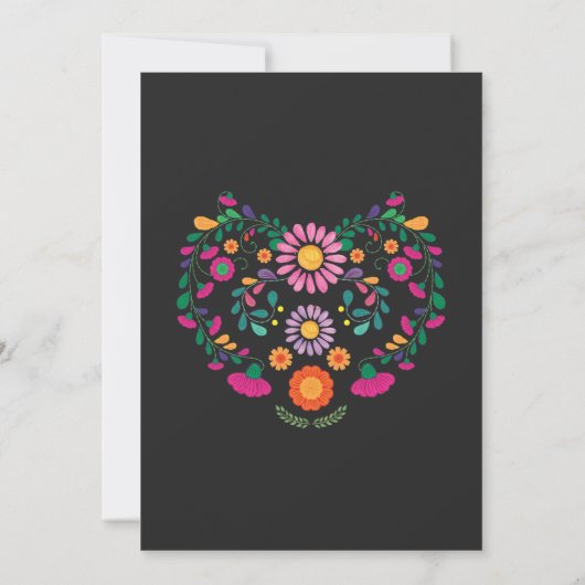 Colorful Fiesta Vrijgezellenfeest Mexicaanse bloem Kaart (Achterkant)