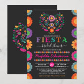 Colorful Fiesta Vrijgezellenfeest Mexicaanse bloem Kaart (Voorkant / Achterkant)