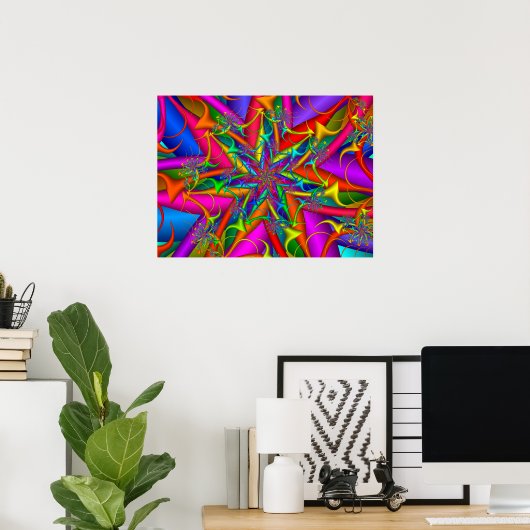 Colorful Fireworks Fractal Poster (Thuiskantoor)