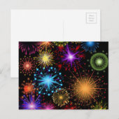 Colorful Fireworks Nieuwjaar Feestdagenkaart (Voorkant / Achterkant)