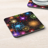 Colorful Fireworks Nieuwjaar Onderzetter (Linkerzijde)