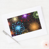 Colorful Fireworks Nieuwjaar Rechthoekige Sticker (Envelop)