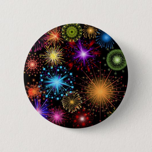 Colorful Fireworks Nieuwjaar Ronde Button 5,7 Cm (Voorkant)
