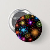 Colorful Fireworks Nieuwjaar Ronde Button 5,7 Cm (Voorkant /achterkant)