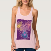 Colorful Fireworks Paars Racerback Tanktop (Voorkant)