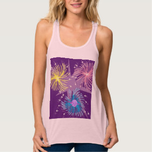 Colorful Fireworks Paars Racerback Tanktop