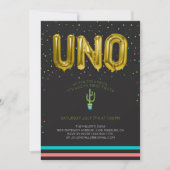 Colorful First Fiesta Birthday | UNO-luchtballonne Kaart (Voorkant)