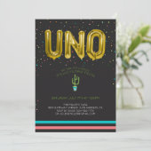 Colorful First Fiesta Birthday | UNO-luchtballonne Kaart (Staand voorkant)