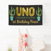 Colorful First Fiesta Birthday Welcome Sign. Spandoek (Insitu)