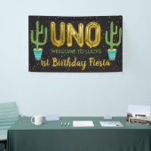 Colorful First Fiesta Birthday Welcome Sign. Spandoek (Beurs)