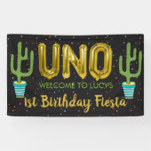 Colorful First Fiesta Birthday Welcome Sign. Spandoek (Horizontaal)