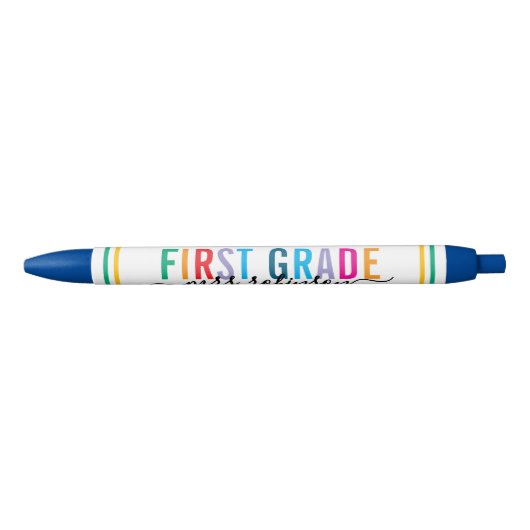 Colorful First Grade Teacher Pen with Custom Name (Voorkant)