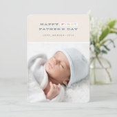 Colorful First Vaderdag Kaart - marine (Staand voorkant)