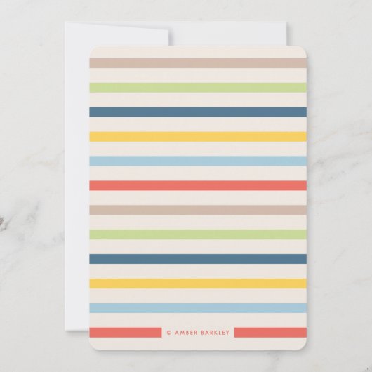 Colorful First Vaderdag Kaart - marine (Achterkant)