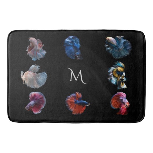Colorful Fish aangepaste monogram badmatten (Voorkant)