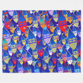 Colorful Fish Art Deco Design Fleece Deken (Voorkant (Horizontaal))