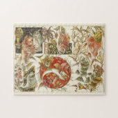 Colorful  fish, art nouveau marine life legpuzzel (Horizontaal)