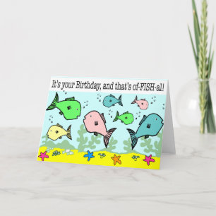 Colorful Fish Birthday Card Kaart