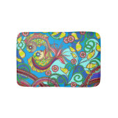 Colorful Fish & Floral Art Bath Mat  (Voorkant)