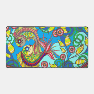 Colorful Fish & Floral Art Design Bureaumat