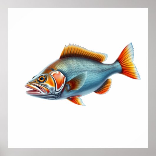 Colorful Fish Illustration with Detailed Features Poster (Voorkant)
