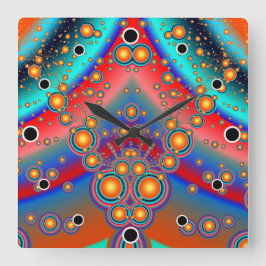 Colorful Fizzy Bubbles Vierkante Klok