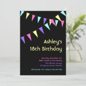 Colorful Flags 18th Birthday Invitation Kaart (Staand voorkant)